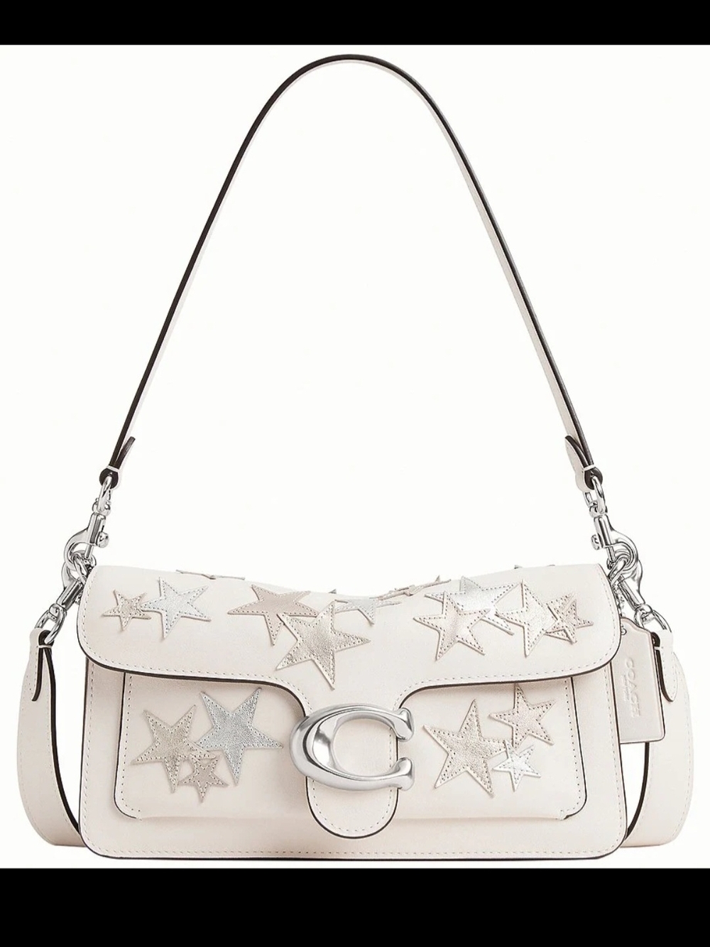 Coach NWT Star Applique Tabby 26 In Chalk White Leather Shoulder Bag